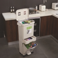 創(chuàng)意 雙層分類腳踏家用垃圾桶雙蓋大號(hào)簡約干濕分離四分類垃圾桶